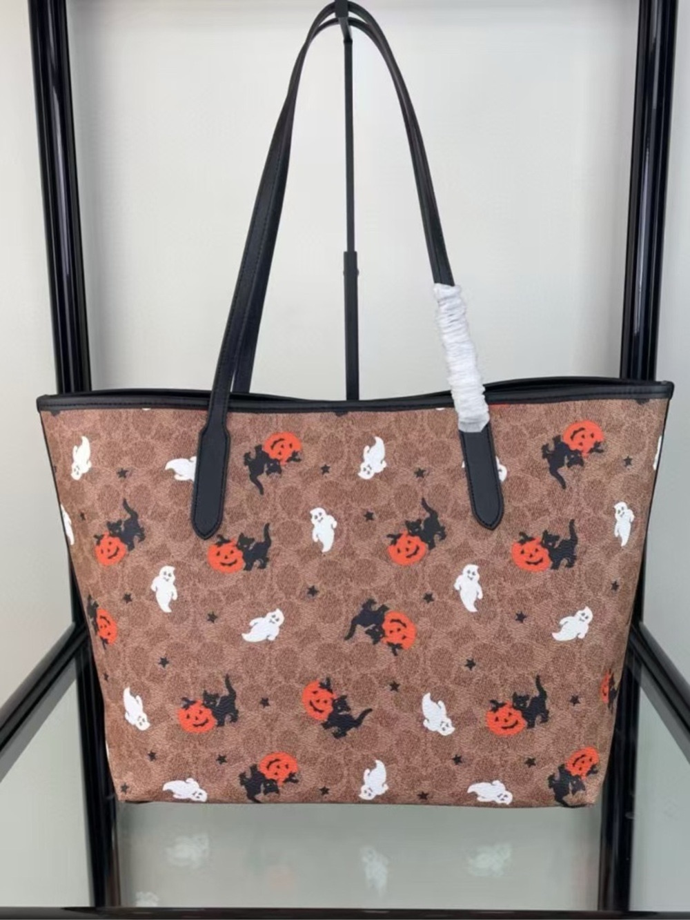 Coach City Tote In Signature Canvas With Halloween Print